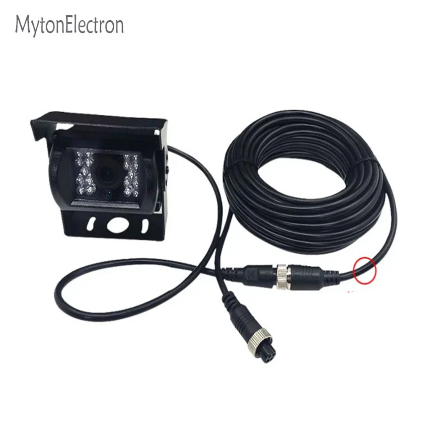Cámara de video 10m 4-Pin Cable de alimentación de aviación Backup para el Kit de visión trasera coche camión