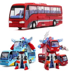 Сплав робот трансформация автомобиля игрушки сплав деформация P olice робот игрушечный автобус для детей детский день рождения