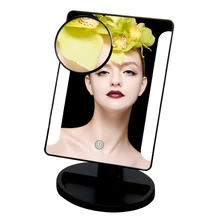 LED Touch Screen Makeup Mirror Vanity Mirror With 36 LED Lights Adjustable Countertop 180 Rotating Magnifying Cosmetic Lamp A184