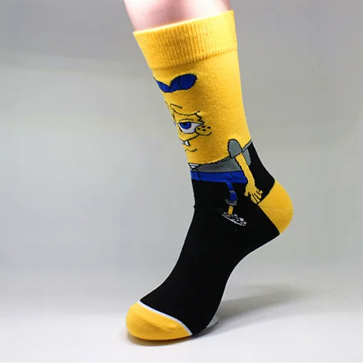 Забавные носки с принтом аниме Патрик звезда модные персонализированные Новые мужские и женские удобные дышащие Розовые Желтые хлопковые носки