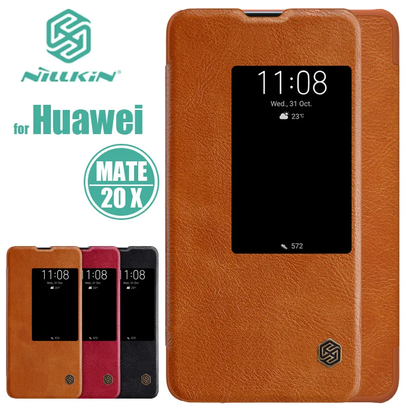 

Huawei Mate 20 X Case Nillkin Qin Flip Leather Case Mate20 X Luxury Business Case for Huawei Mate 20X Nilkin Vintage Back Cover