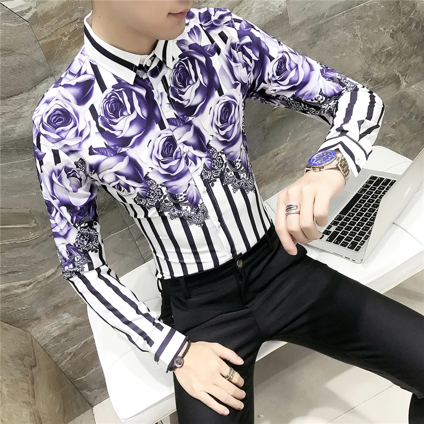 Fashion Men Dress Shirt Size S M L XL 
