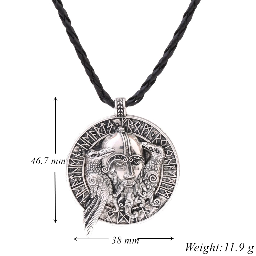 Dawapara в стиле норвежских викингов Овнов Одина винтажные Подвески Ожерелья сверхъестественные ворона руны талисман амулет ювелирные изделия для мужчин