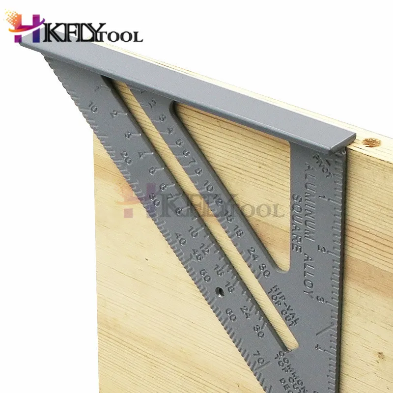 7 Inch Aluminum Alloy Measuring Ruler Speed Square Roofing Triangle Angle Protractor Trammel Measuring Tools