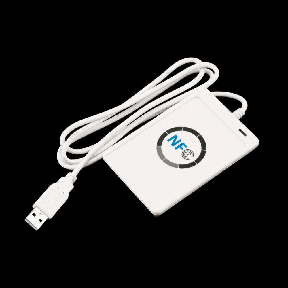 1 комплект Профессиональный USB ACR122U NFC RFID считыватель смарт-карт для всех 4 типов NFC, покрытый вязальной проволокой (ИСО/IEC18092) Теги + 5 шт. M1 карты