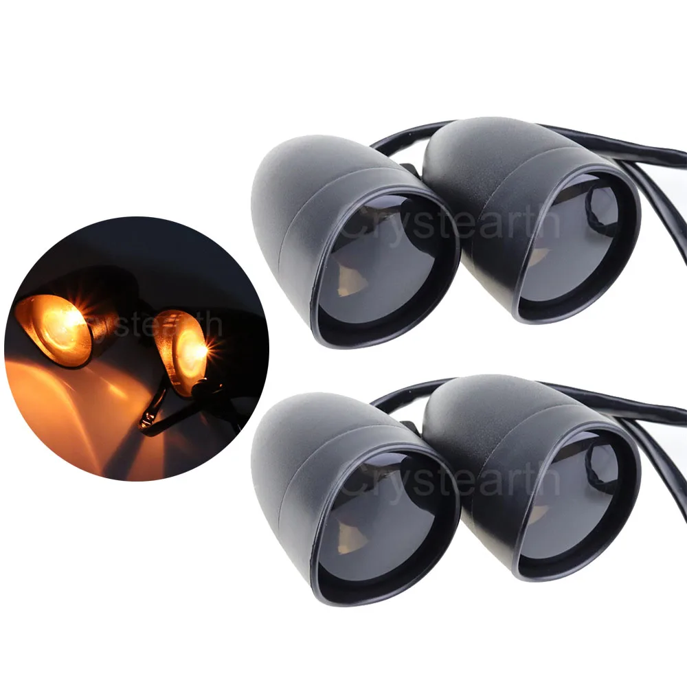 

4pcs/set Motorcycle Front + Rear Turn Signal Blinker Indicator Light Universal For Harley Sportster Dyna Chopper Bobber Cruiser