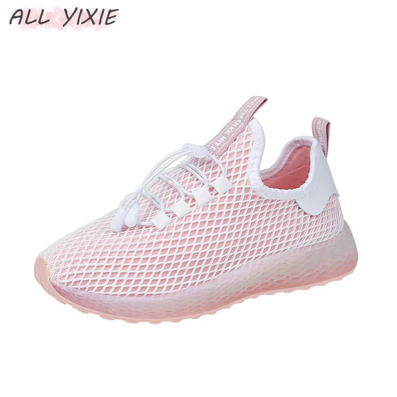 Женские кроссовки с сеткой ALL YIXIE белые на толстой платформе повседневная обувь