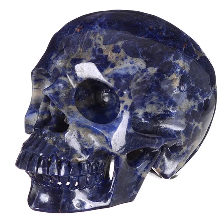 

1150g Natural Sodalite Crystal skull Carving,Reiki Healing