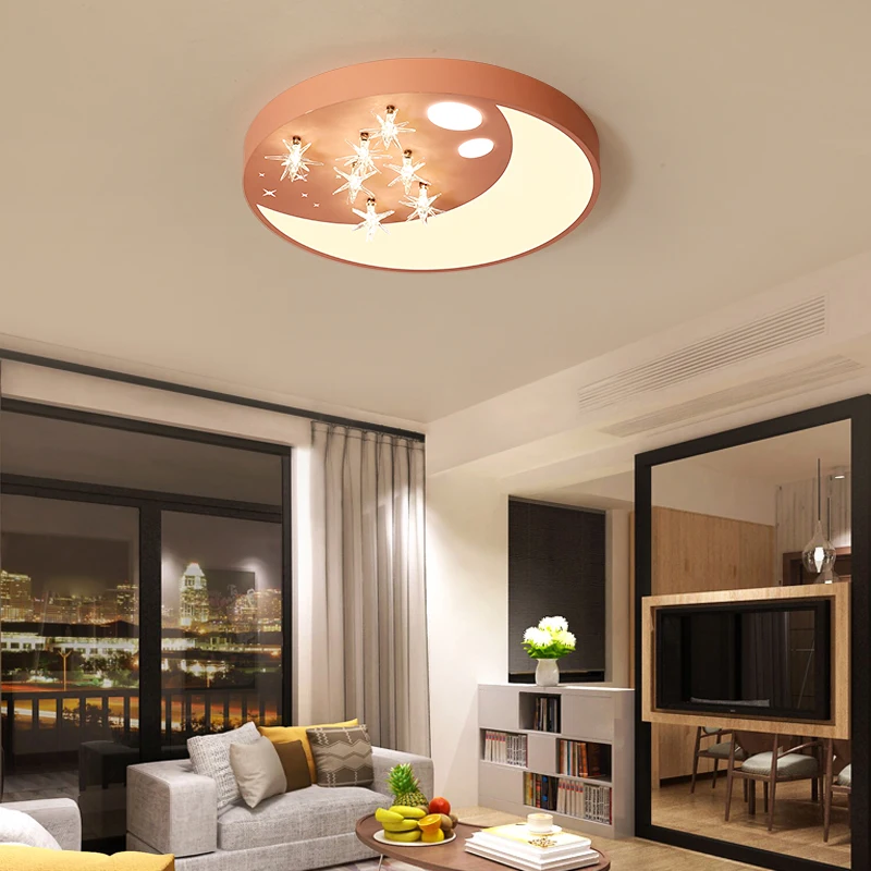 

Moon star design Led Ceiling Lights With Remote Control for boy girls bedroom lamparas salon techo Ceiling lamps Fixtures avize