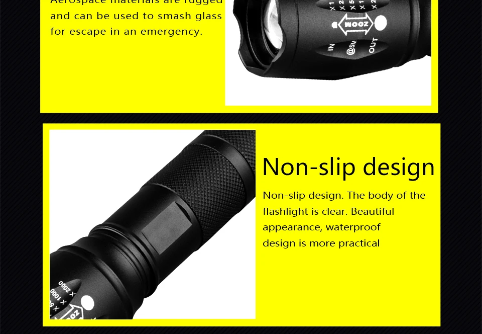 Led flashlight Ultra Bright torch V6 L2 T6 Camping light 5 switch Modes Zoomable Bicycle Light use 18650 battery