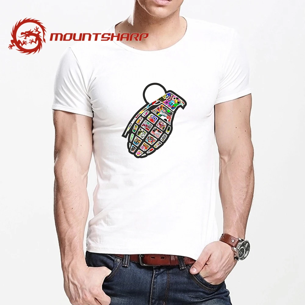 

Summer T Shirt Men Harajuku HAND GRENADE With Multi Colour Funny Print Tee Tops Short Sleeve male T Shirt Casual male Clothes