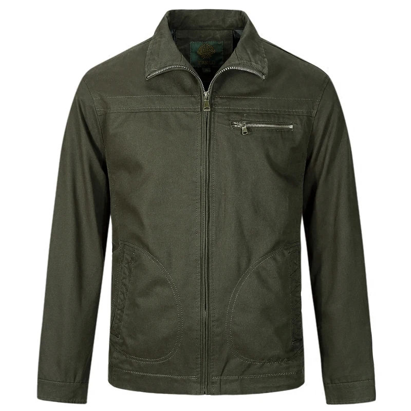 

new Men's cotton jacket spring and autumn new men's casual military uniform tooling large size Slim jacket washed casual jacket