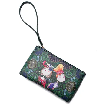 

Myvision Women Wallet Zipper Leather Bag Crative Character Printed Wallets Long Clutch Card Holder Purse Carteira Feminina