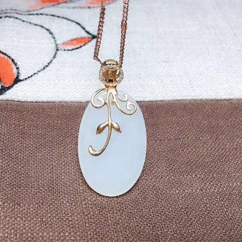 

18k gold and Tian Baiyu pendanth09#