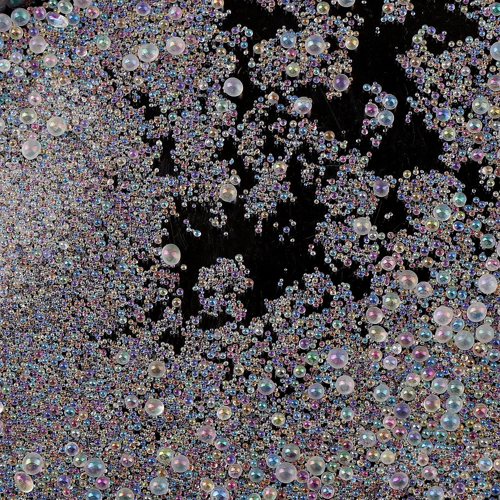 

50g/Pack 3D Mini 0.6-3mm Colorful Pixie Caviar Glass Beads Nails Art Charm Manicure Decoration Tools Ball DIY Nail Art