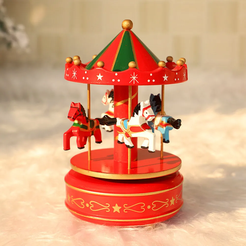 

Wood Music Box Christmas Decoration Xmas Kids Toy DIY Children Gift Navidad Ornament Merry Christmas Decoration For Home 2019