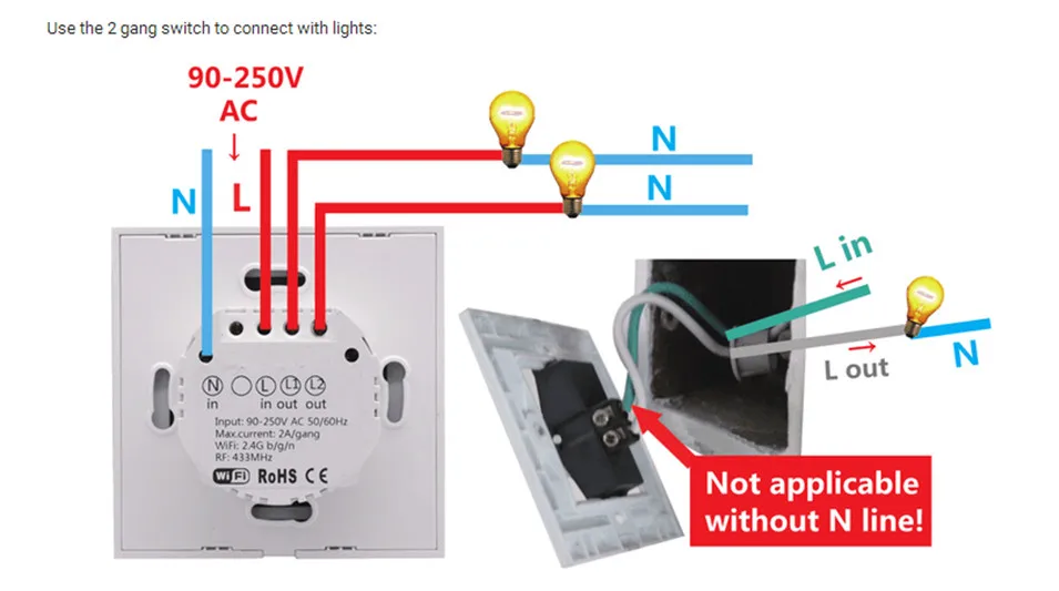 Sonoff T1 ЕС Великобритания панель WiFi RF 433/приложение/сенсорное управление беспроводной светильник переключатель 1 2 3 банды 1 способ настенный сенсорный стеклянный переключатель умный дом