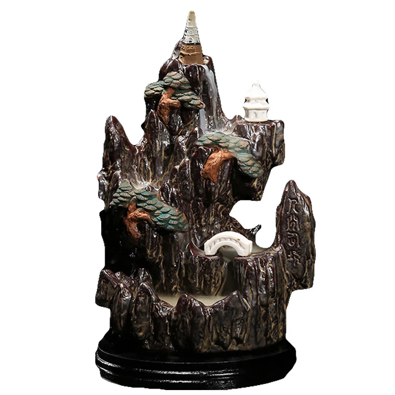 

Moylor Ceramics Lofty Mountains and Flowing Water Incense Censer Ornaments Creative Indian Incense Lore Decoration A $