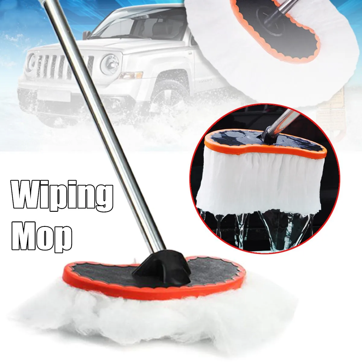 

Car Wash Brush Adjustable Telescopic Cleaning Wiping Soft Milk Silk Mop Tool