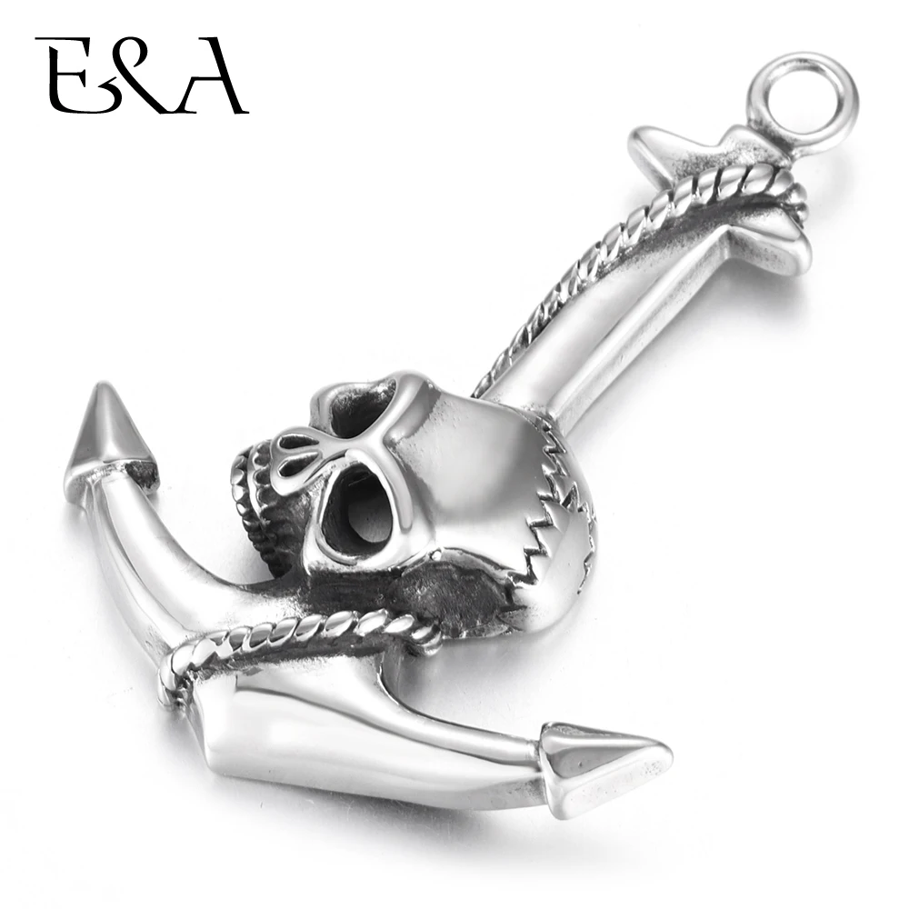 

Stainless Steel Anchor Skull Pendant Bracelet Hook Charms DIY Jewelry Making Parts Necklace Pendants Findings Supplies Wholesale