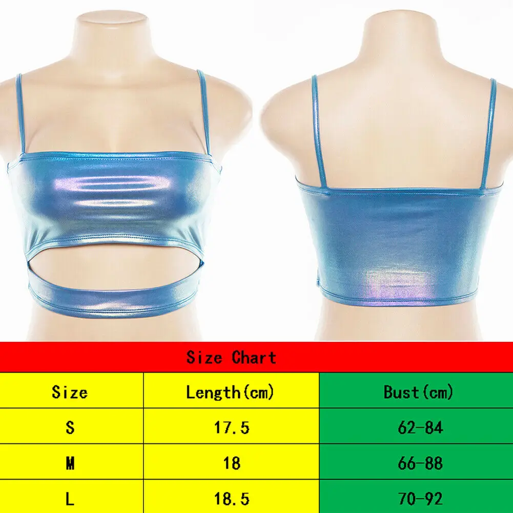 Тонкий жилет из искусственной кожи, топы на бретелях, сексуальные женские топы на бретельках для дискотечных танцев, металлический блестящий танцевальный клубный топ на бретельках, майки, пляжная одежда