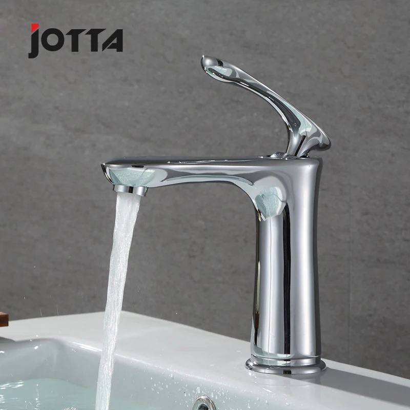 Copper basin faucet hot and cold built-in spool single-hole faucet bathroom washbasin faucet