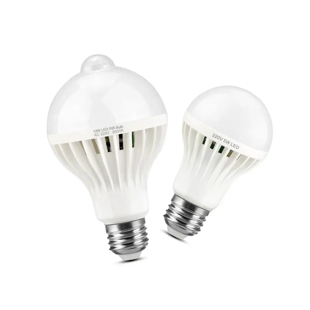 

Smart Sound Sensor /PIR Motion Sensor LED lamp 220v E27 3W 5W 7W 9W 12W LED bulbs Night Sensor switch auto control home lighting