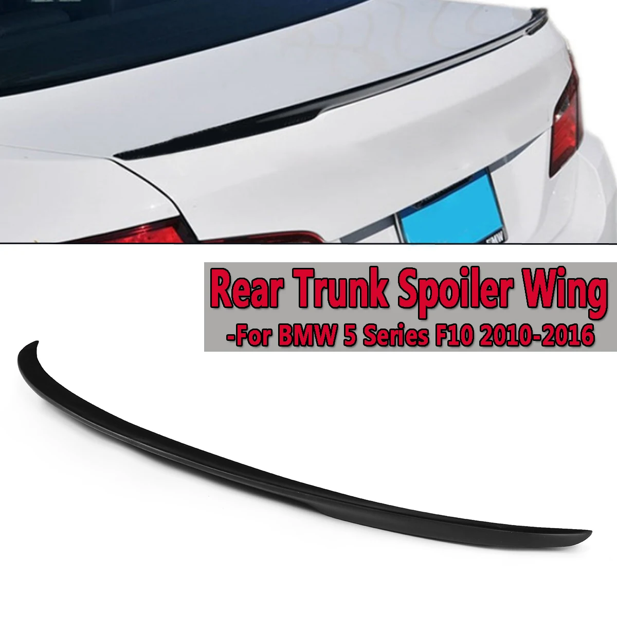 

ABS Plastic Rear Black Trunk Spoiler Wing For BMW 5 Series F10 2010-16 Rear Wing Spoiler Rear Trunk Roof Wing 125cm High Quality