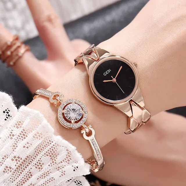 2PC Set 2017 Luxury Women Watch Famous Brands Gold Fashion Design Bracelet Watch 2PC Set 2017 Luxury Women Watch Famous Brands Gold Fashion Design Bracelet Watch