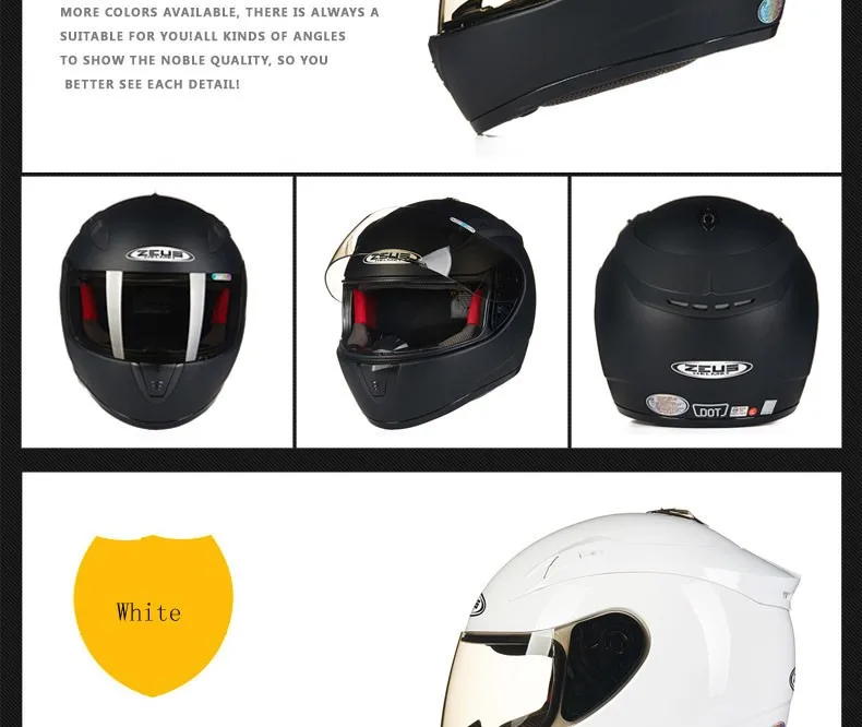 Подлинный мотоциклетный шлем ZEUS DOT ECE 2205 мужские Полнолицевые зимние каски для мотогонок, мотоциклистов, снегоходов