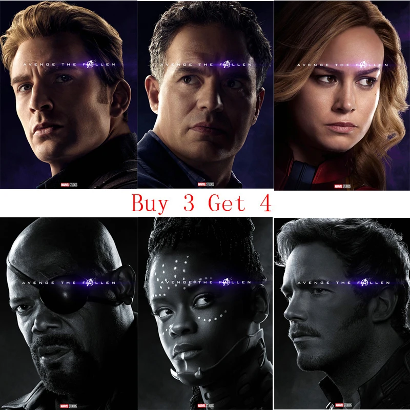 

Avengers 4 Posters Wall Stickers Home Decoration Brown Kraft Paper