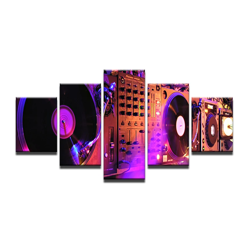 Abstract Pictures Living Room Wall Art Prints Canvas 5 Pieces Music DJ Console Instrument Mixer Painting Home Decor Poster Frame | Дом и сад
