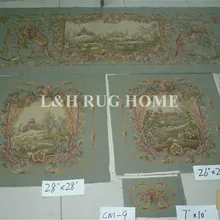 Французский Aubusson ручной шелк диван и стул Обложка Установить 1:4 с оружием, aubusson Шелковый диван крышка набор