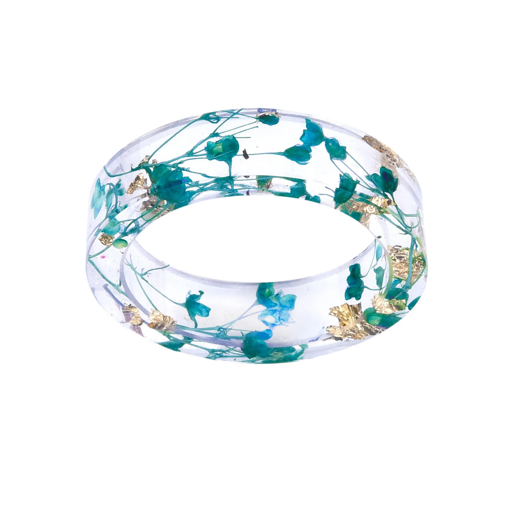 

2019 New Fashion Handmade Transparent Resin Ring Dried Flower Party Jewelry Cute Epoxy Resin Rings for Women Romantic Gifts