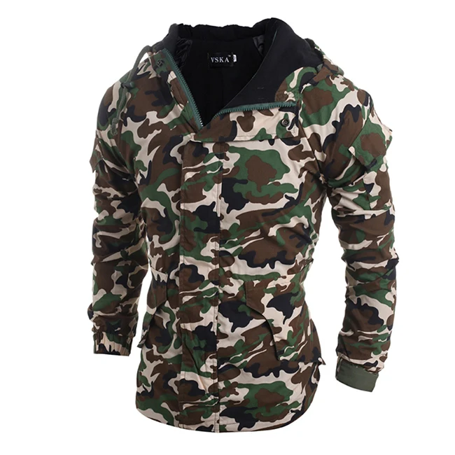 Bigsweety новые модные камуфляжные пальто Весенняя осенняя куртка мужские s парки верхняя одежда с капюшоном хлопковая стеганая куртка мужская одежда XXL - Цвет: army green