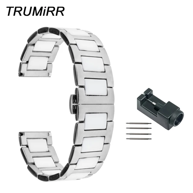 18mm 20mm 22mm Ceramic Stainless Steel Watch Band For Seiko Men 18mm 20mm 22mm Ceramic Stainless Steel Watch Band For Seiko Men Women Strap Erfly Buckle Link Bracelet Black Gold White