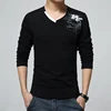 T Shirt Men Long Sleeve New Fashion 2022 Print Spring Men's Brand Clothing Casual Slim V-neck Cotton T shirt Homme Tees M-5XL ► Photo 3/6