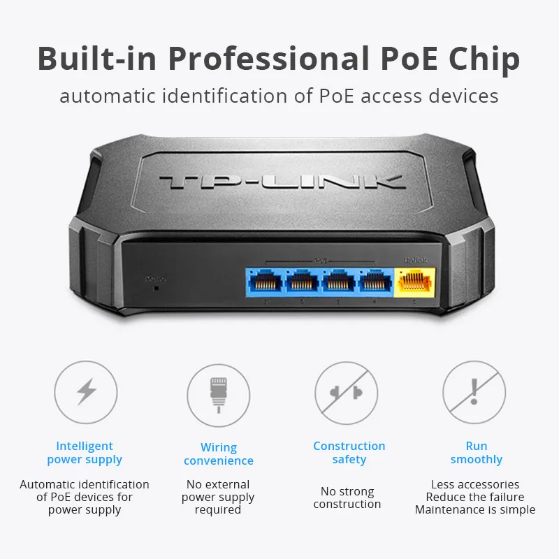 TP LINK Poe коммутатор 5 портов 10/100 Мбит/с 4 портами Ethernet сетевой TL SF1005SP