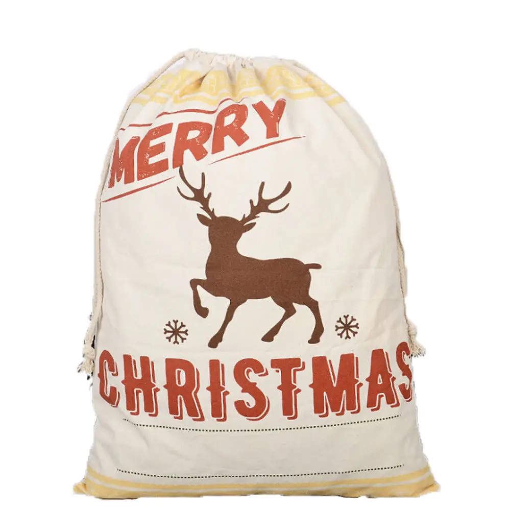 Рождественский персональный большой мешок Санты подарок папы на Рождество Сумка настоящий мешок Рождественский чулок подарок - Цвет: 7