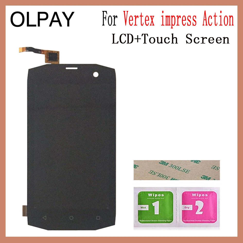OLPAY 4,0 ''ЖК-дисплей для мобильного телефона переднее Сенсорное стекло для Vertex Impress Action кодирующий преобразователь сенсорного экрана в сборе запчасти