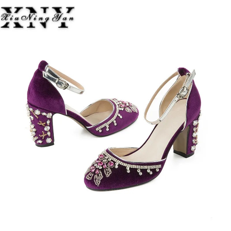purpurrot Aus 9 Kappe Schwarzes Schuhe Dame Große Büro Xiuningyan rot Damen Mode Pumps High Cm Frühjahr Runde wein Größe Frau Echtem Heels Leder ROOHqz4