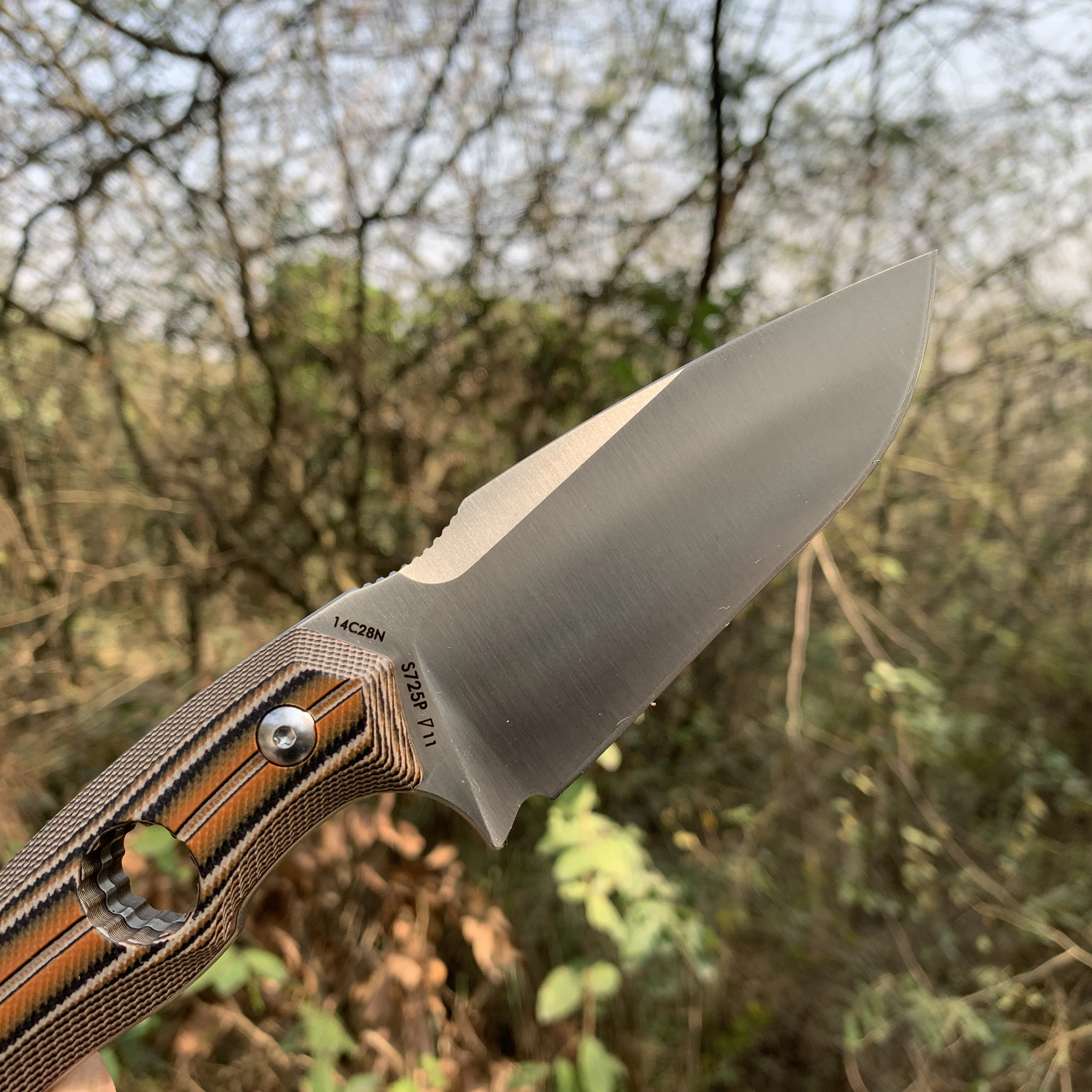 Sanrenmu S725P нож с фиксированным лезвием 14C28N оболочкой для кемпинга выживания