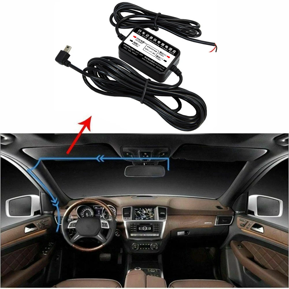 

Vehicle Step-down Line for Car Dvrs Monitor Parking Wire Transformer Cable 12V To 5V 2.5A Long 3 Meters for Car Video Recorder