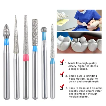 

50Pcs Dental Diamond Burs High Speed Dental Drill Burs Grinding Head Teeth Polishing & Smoothing Burs for Teeth Drill Machine