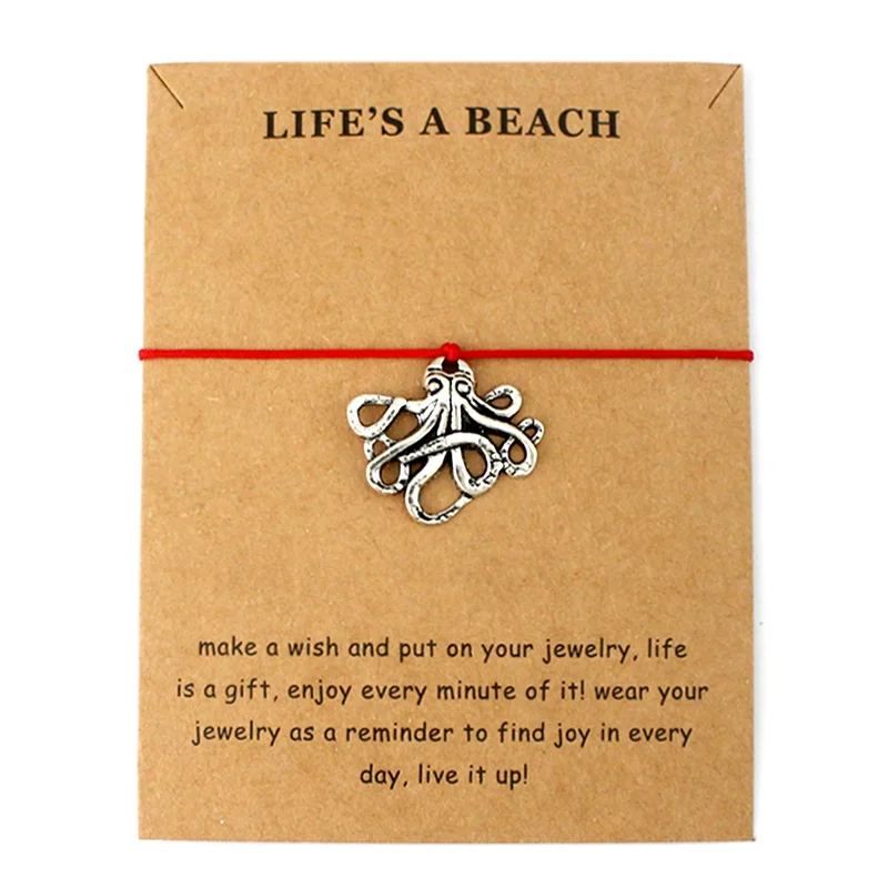 

Octopus Waves Charms Bracelets Multicolor Rope Adjustable String Handmade Jewelry Women Men Boys Girls Unisex Children Gift