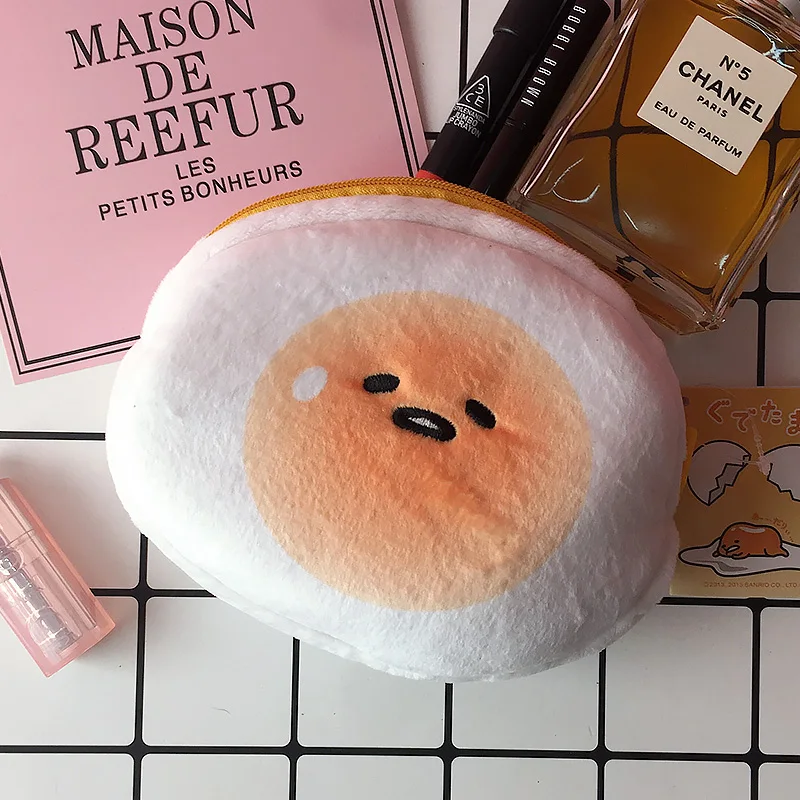 

IVYYE 1PCS Gudetama Anime Plush Coin Purse Cartoon Soft Change Purses Coins Pouch Money Wallet Card Key Bags Kid Gift