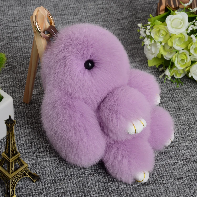 Buy 2017 fluffy bunny key pendant Rabbits pom pom