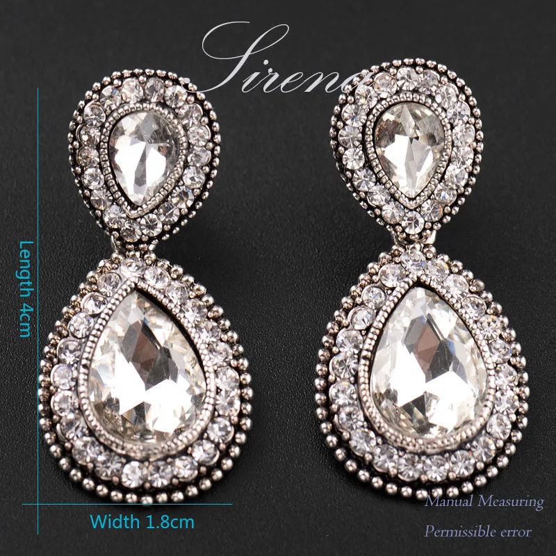 Ec065 Luxury Austrian Cz Crystal Rhinestone Vintage Silver Color Ec065 Luxury Austrian Cz Crystal Rhinestone Vintage Silver Color Dangle Drop Chandelier Earrings Whole Prom Jewelry In From