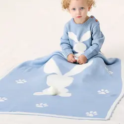 Мягкое теплое детское одеяло коляска для новорожденных постельные принадлежности, покрывала Кролика трикотажные младенческие Банни