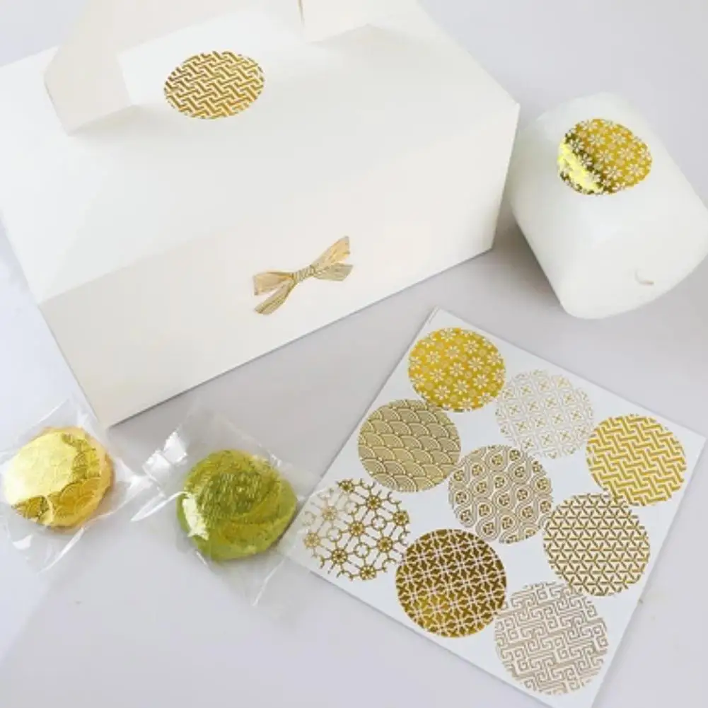 

New 90pcs Gold Round Flower Design Seal Sticker Tags For Gift Packing Bag Box Home Wedding Decorative Self Adhesive Sticker 40